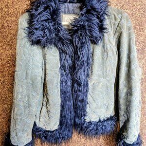 Vintage Wilson's Leather Maxima  Blue Suede Jacket Size M